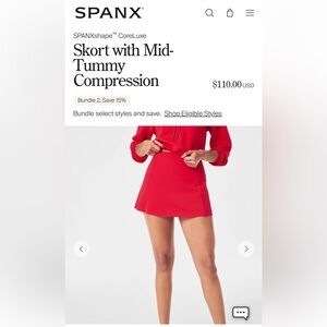 SPANXShape CoreLuxe Skort size Large in SPANX Red